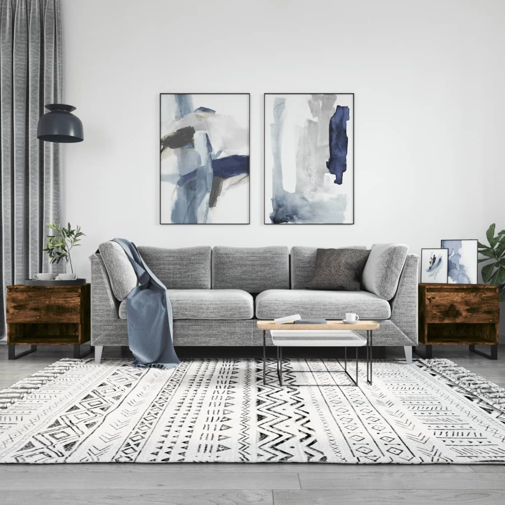 Tavolini Salotto 2pz Rovere Fumo 50x46x50 cm Legno Multistrato | homemem39