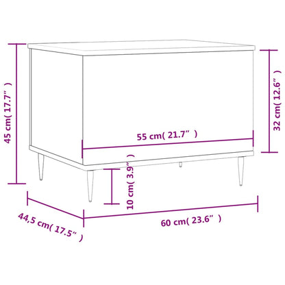 Tavolino da Salotto Nero 60x44,5x45 cm in Legno Multistrato | homemem39