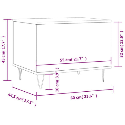 Tavolino da Salotto Nero 60x44,5x45 cm in Legno Multistrato | homemem39