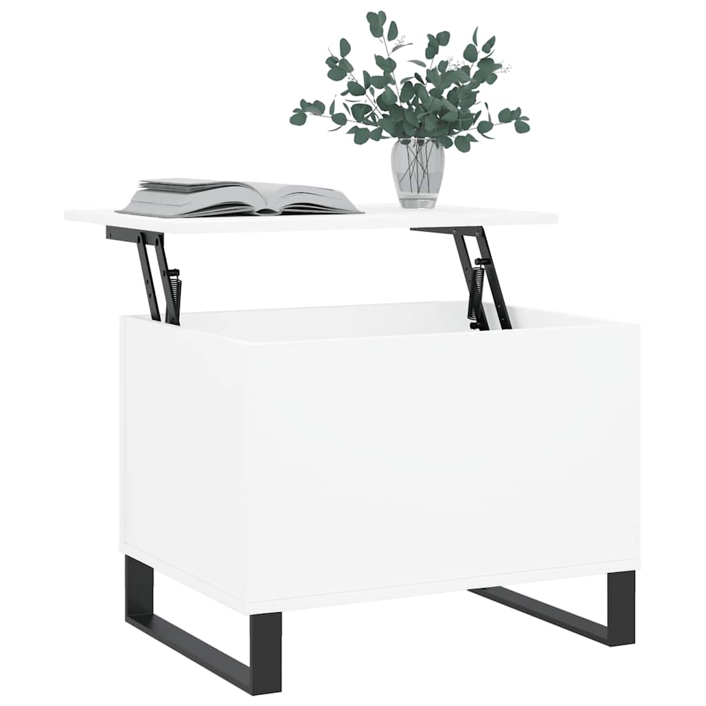 Tavolino da Salotto Bianco 60x44,5x45 cm in Legno Multistrato