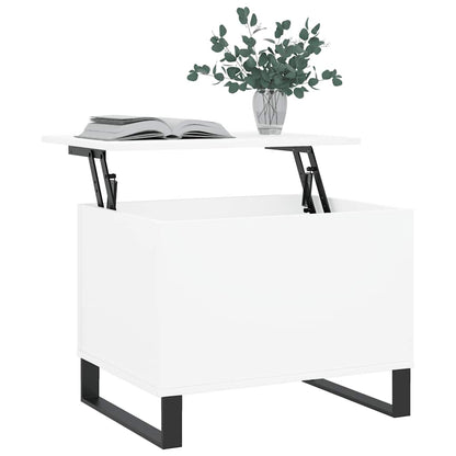 Tavolino da Salotto Bianco 60x44,5x45 cm in Legno Multistrato