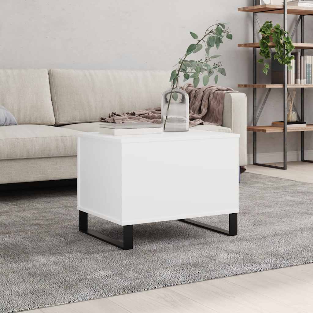 Tavolino da Salotto Bianco 60x44,5x45 cm in Legno Multistrato | homemem39