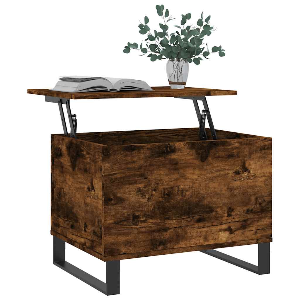 Tavolino da Salotto Rovere Fumo 60x44,5x45 cm Legno Multistrato