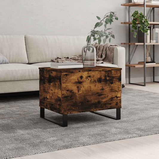 Tavolino da Salotto Rovere Fumo 60x44,5x45 cm Legno Multistrato | homemem39