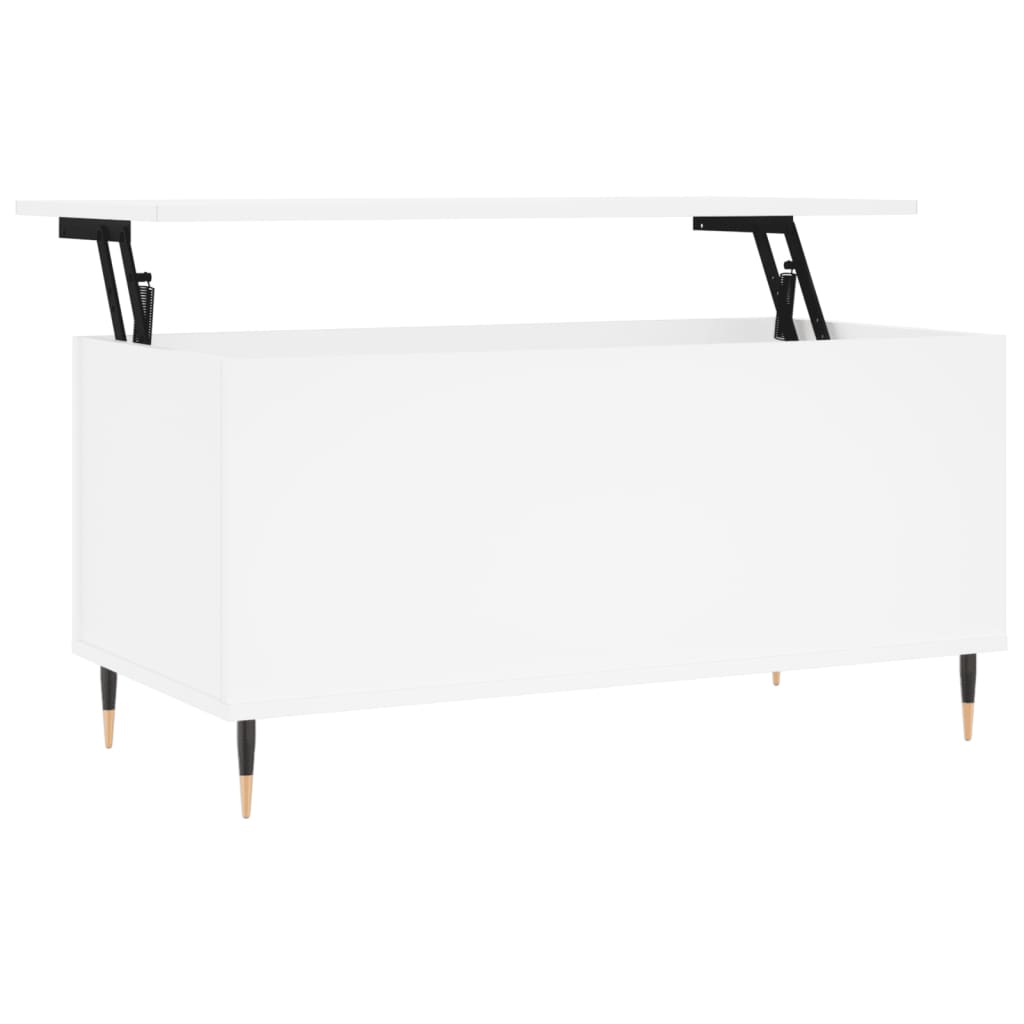 Tavolino da Salotto Bianco 90x44,5x45 cm in Legno Multistrato | homemem39