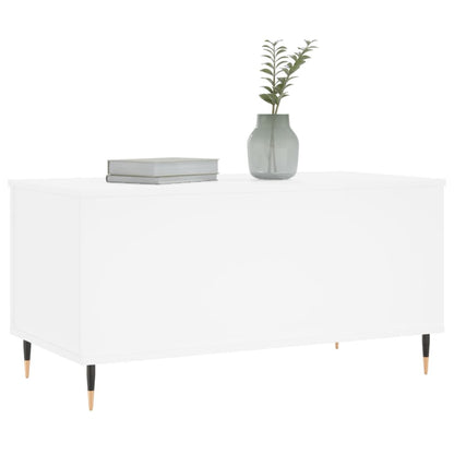 Tavolino da Salotto Bianco 90x44,5x45 cm in Legno Multistrato | homemem39