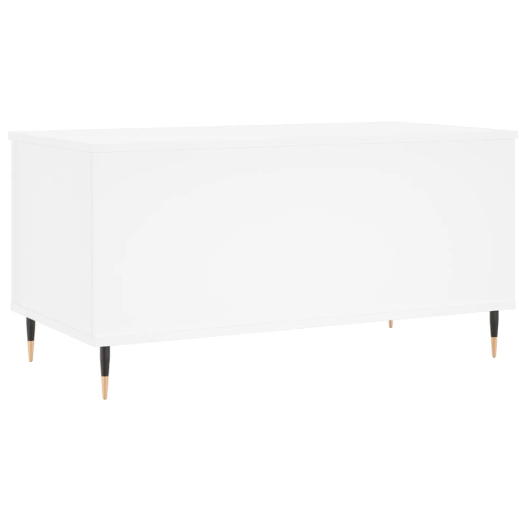 Tavolino da Salotto Bianco 90x44,5x45 cm in Legno Multistrato | homemem39