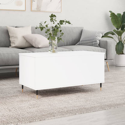 Tavolino da Salotto Bianco 90x44,5x45 cm in Legno Multistrato | homemem39