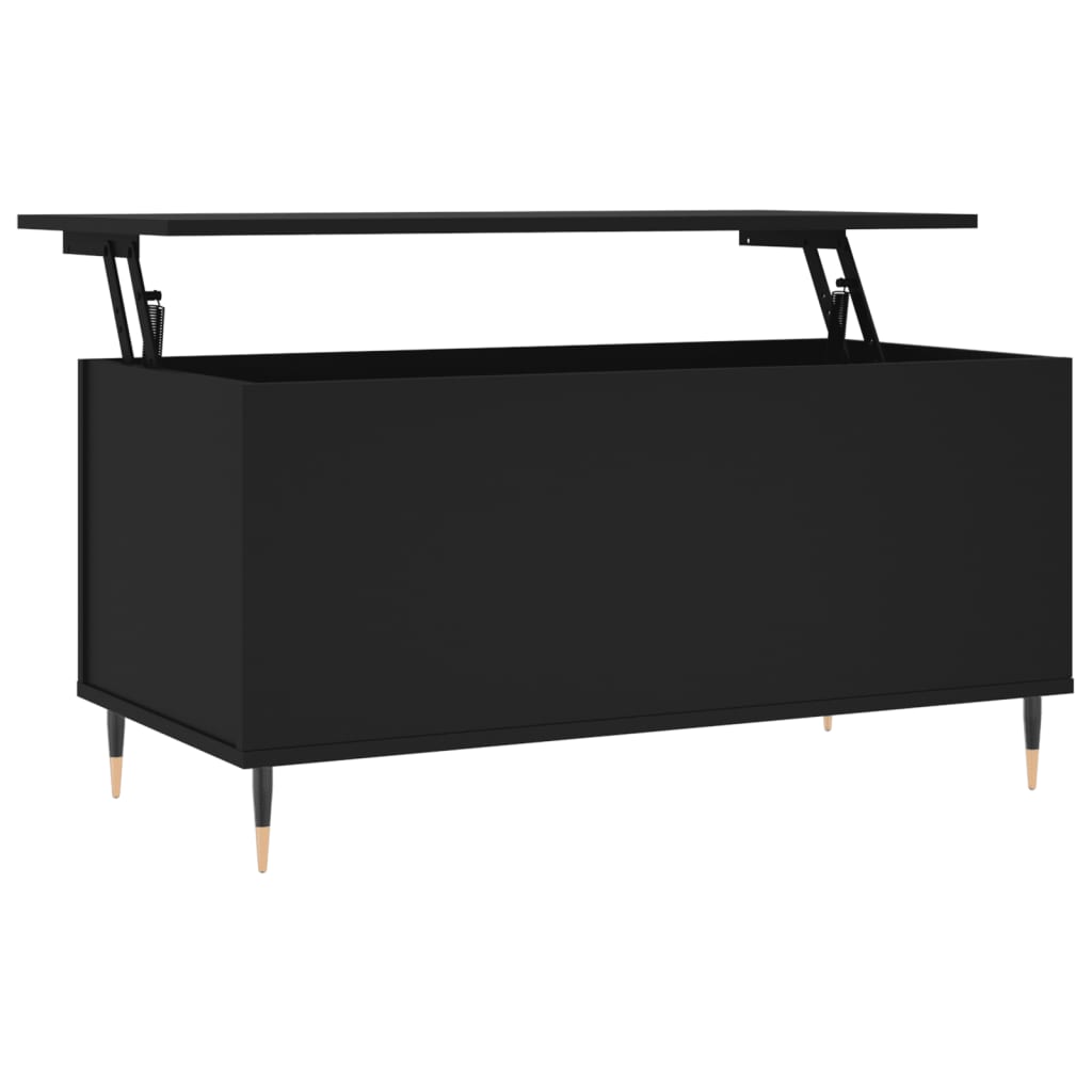 Tavolino da Salotto Nero 90x44,5x45 cm in Legno Multistrato | homemem39