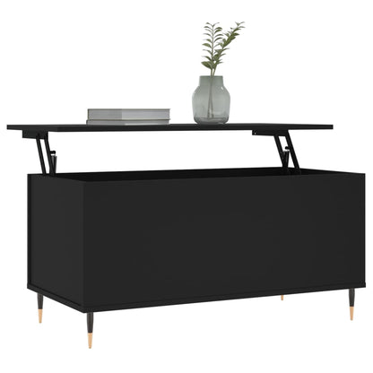 Tavolino da Salotto Nero 90x44,5x45 cm in Legno Multistrato | homemem39