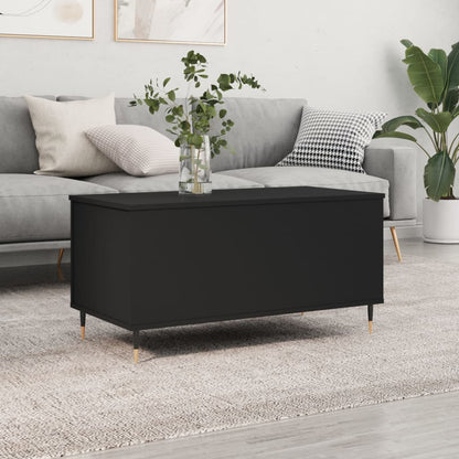 Tavolino da Salotto Nero 90x44,5x45 cm in Legno Multistrato | homemem39