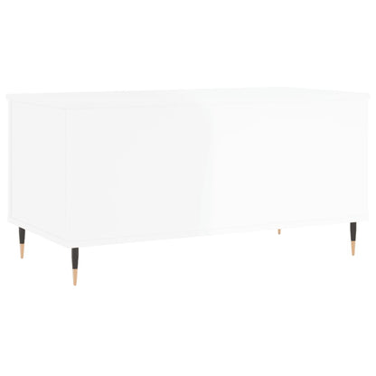 Tavolino Salotto Bianco Lucido 90x44,5x45 cm Legno Multistrato | homemem39