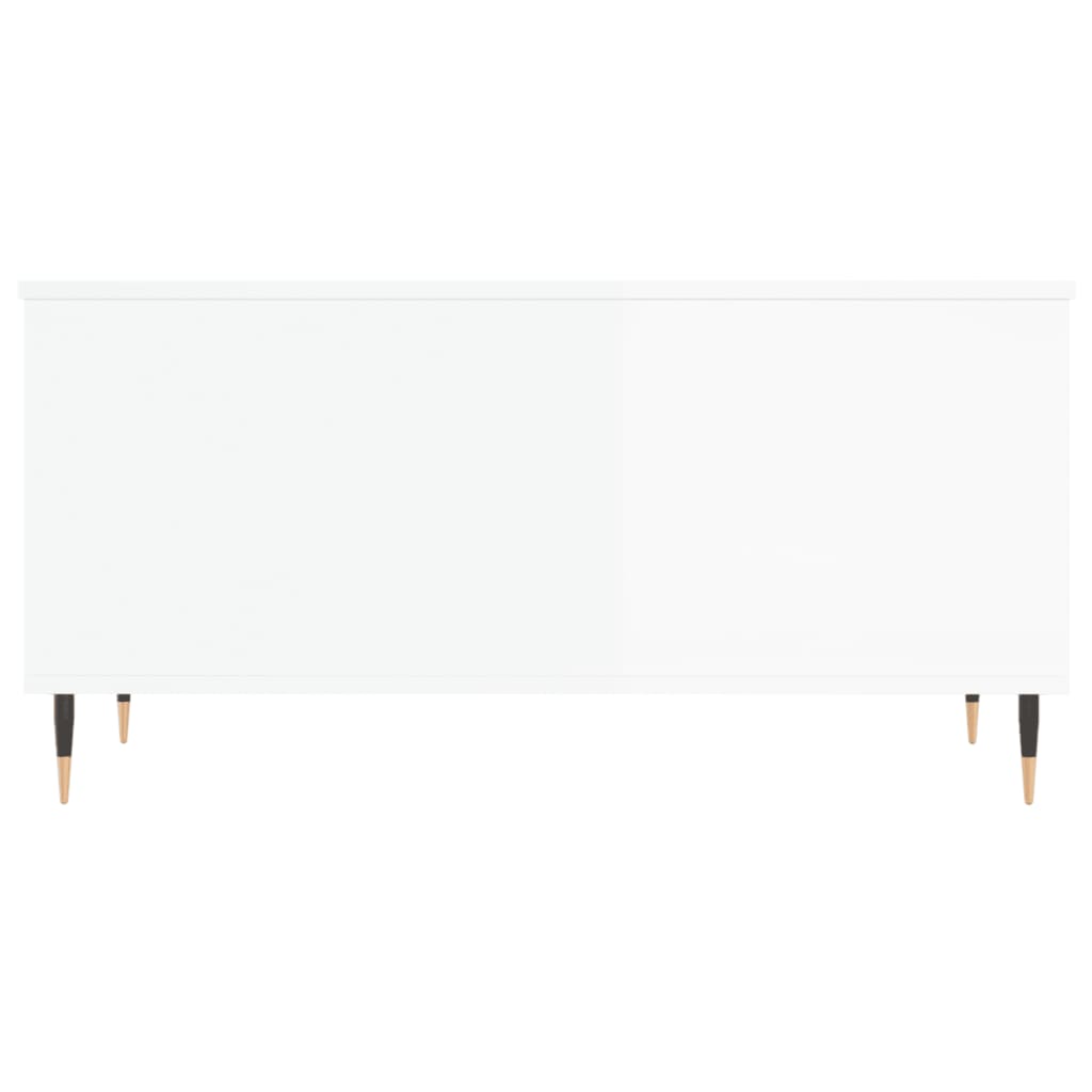 Tavolino Salotto Bianco Lucido 90x44,5x45 cm Legno Multistrato | homemem39