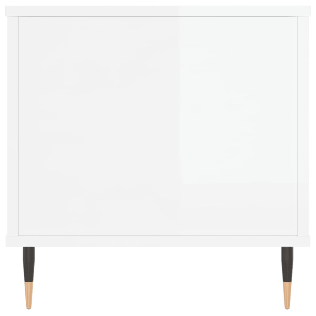 Tavolino Salotto Bianco Lucido 90x44,5x45 cm Legno Multistrato | homemem39