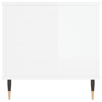 Tavolino Salotto Bianco Lucido 90x44,5x45 cm Legno Multistrato