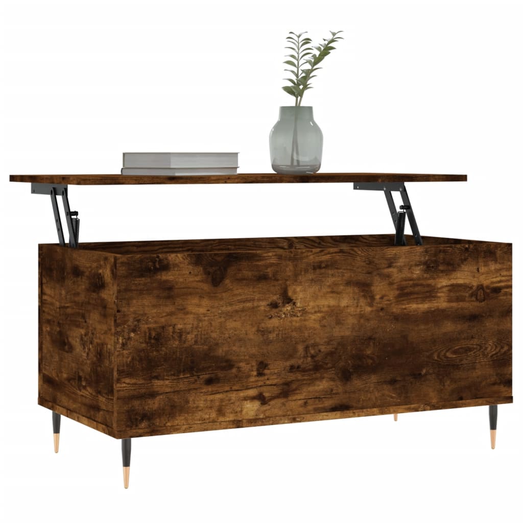 Tavolino da Salotto Rovere Fumo 90x44,5x45 cm Legno Multistrato | homemem39