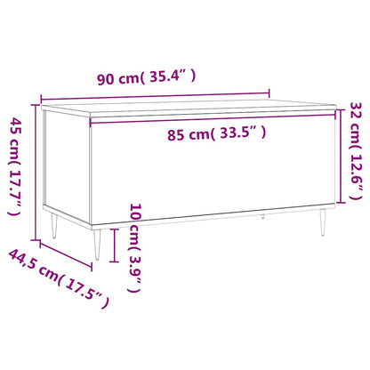 Tavolino Salotto Rovere Marrone 90x44,5x45 cm Legno Multistrato | homemem39