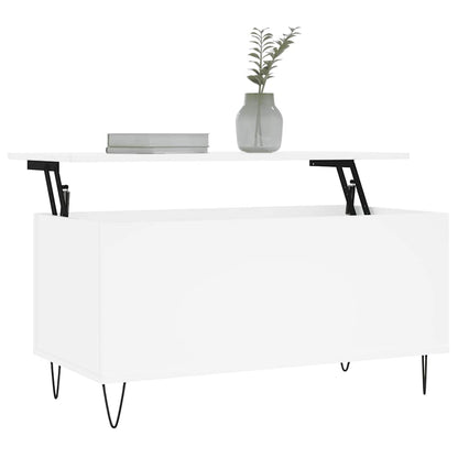 Tavolino da Salotto Bianco 90x44,5x45 cm in Legno Multistrato | homemem39