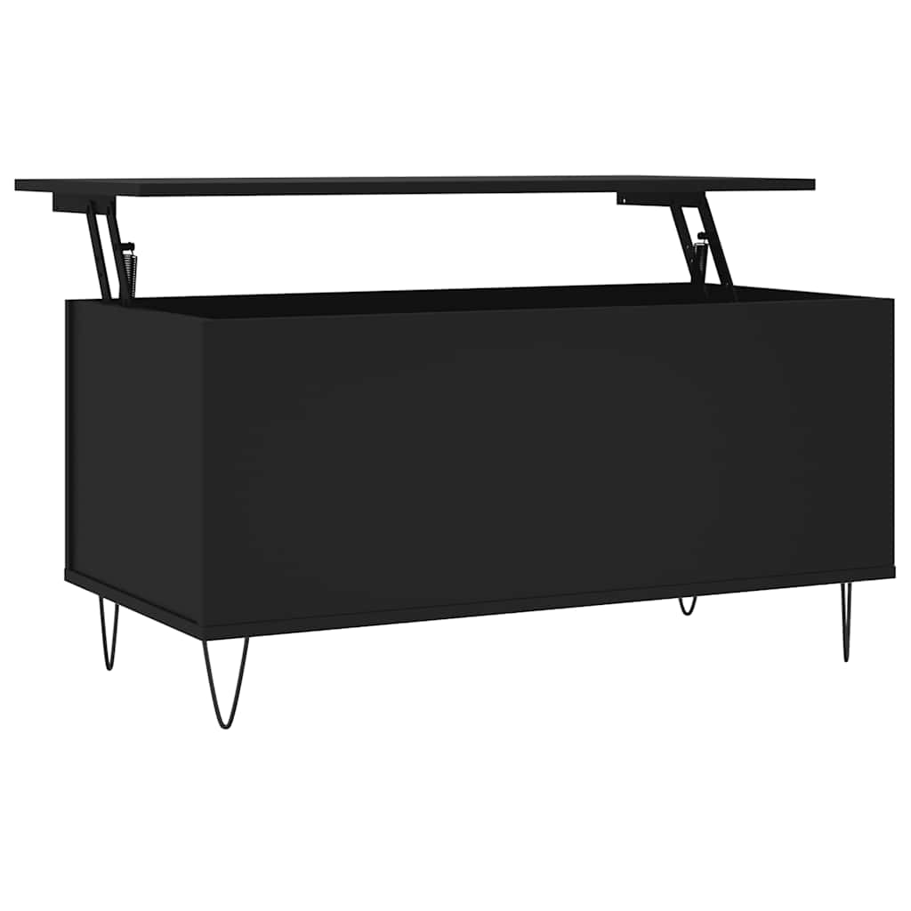 Tavolino da Salotto Nero 90x44,5x45 cm in Legno Multistrato | homemem39