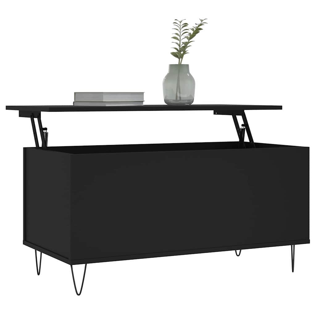 Tavolino da Salotto Nero 90x44,5x45 cm in Legno Multistrato | homemem39
