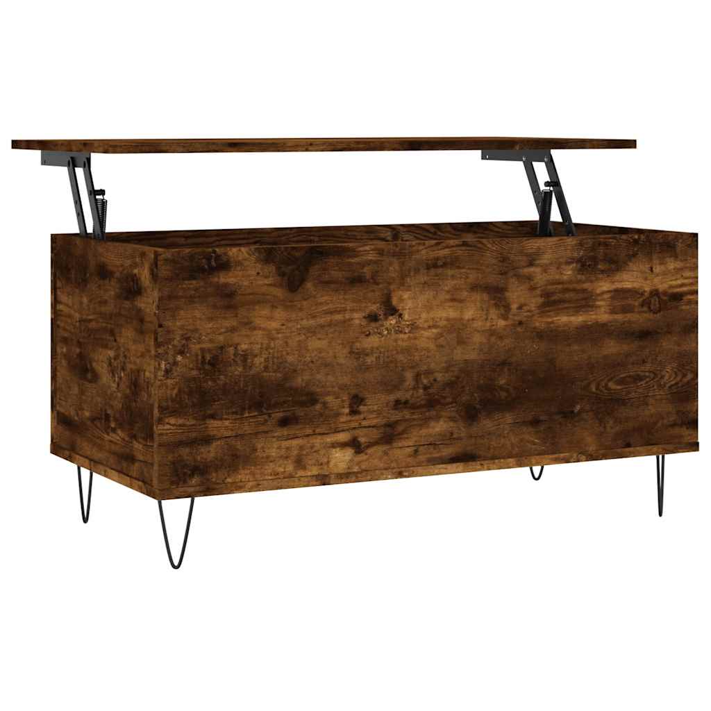 Tavolino da Salotto Rovere Fumo 90x44,5x45 cm Legno Multistrato | homemem39