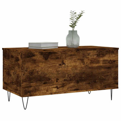 Tavolino da Salotto Rovere Fumo 90x44,5x45 cm Legno Multistrato