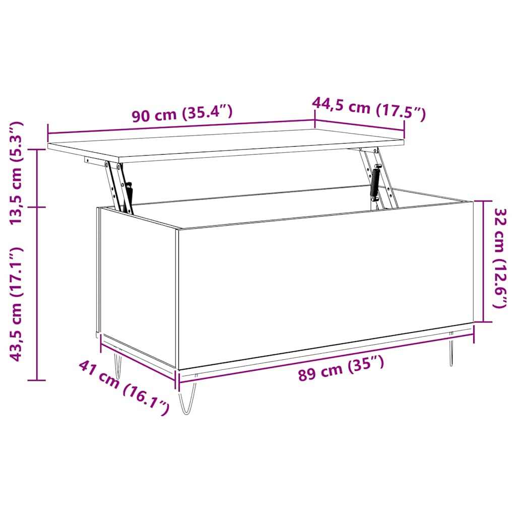 Tavolino Salotto Grigio Sonoma 90x44,5x45 cm Legno Multistrato | homemem39