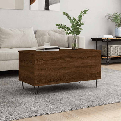 Tavolino Salotto Rovere Marrone 90x44,5x45 cm Legno Multistrato | homemem39