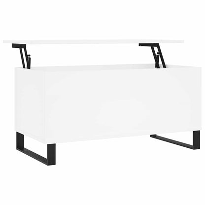 Tavolino da Salotto Bianco 90x44,5x45 cm in Legno Multistrato | homemem39