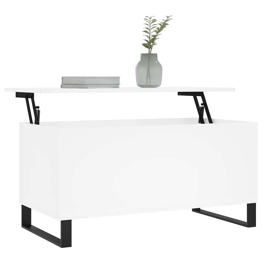 Tavolino da Salotto Bianco 90x44,5x45 cm in Legno Multistrato | homemem39