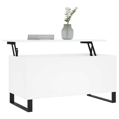 Tavolino da Salotto Bianco 90x44,5x45 cm in Legno Multistrato | homemem39