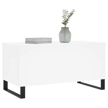 Tavolino da Salotto Bianco 90x44,5x45 cm in Legno Multistrato