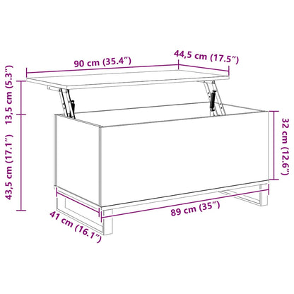 Tavolino Salotto Grigio Cemento 90x44,5x45 cm Legno Multistrato | homemem39