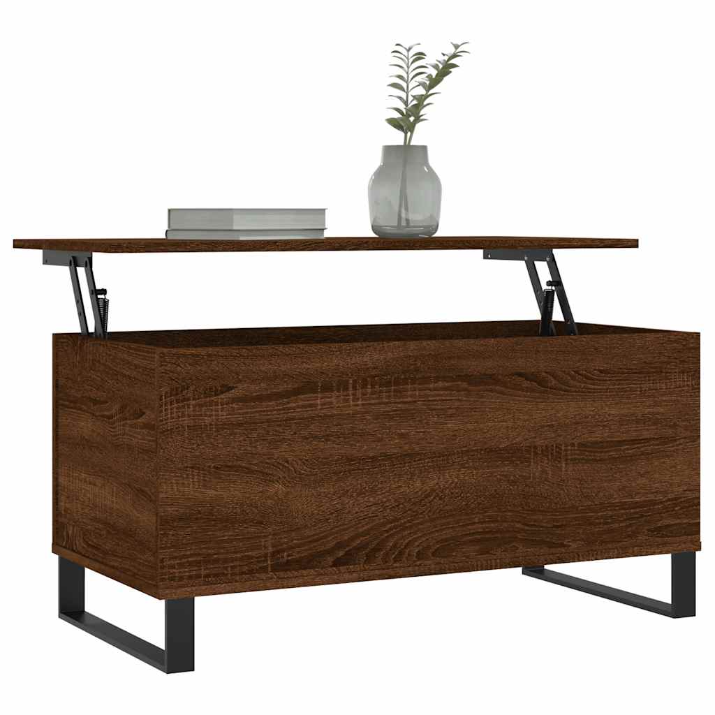 Tavolino Salotto Rovere Marrone 90x44,5x45 cm Legno Multistrato | homemem39