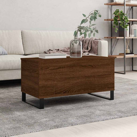 Tavolino Salotto Rovere Marrone 90x44,5x45 cm Legno Multistrato | homemem39
