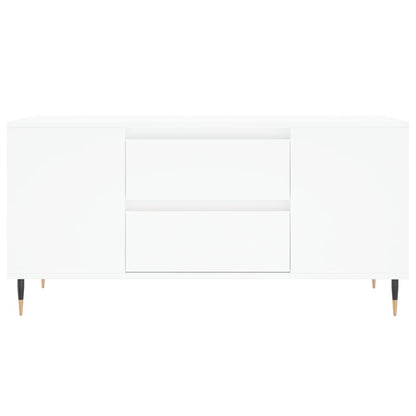 Tavolino da Salotto Bianco 102x44,5x50 cm in Legno Multistrato