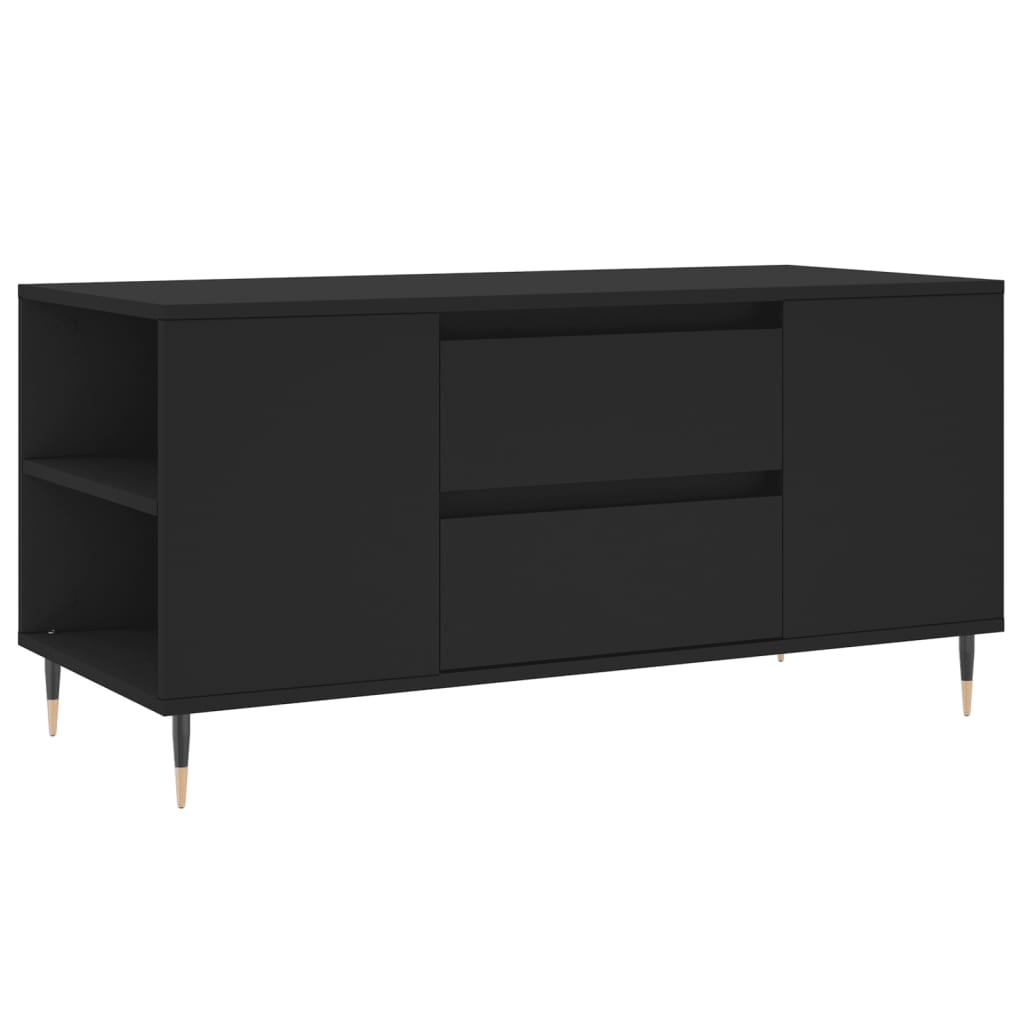 Tavolino da Salotto Nero 102x44,5x50 cm in Legno Multistrato | homemem39