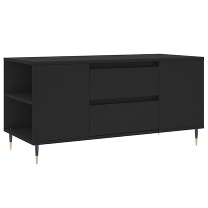 Tavolino da Salotto Nero 102x44,5x50 cm in Legno Multistrato | homemem39