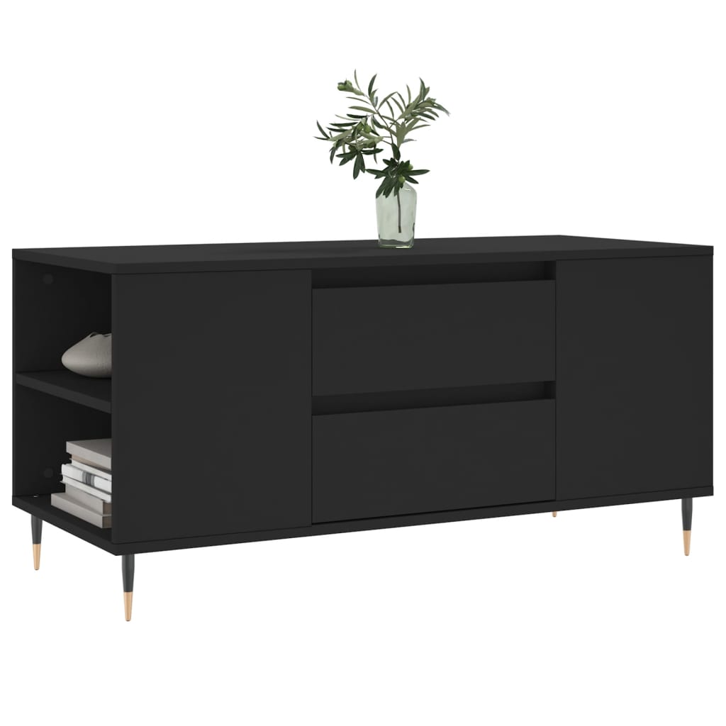 Tavolino da Salotto Nero 102x44,5x50 cm in Legno Multistrato | homemem39