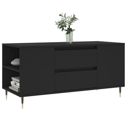 Tavolino da Salotto Nero 102x44,5x50 cm in Legno Multistrato | homemem39
