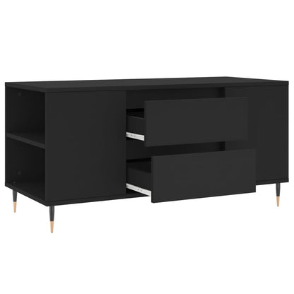 Tavolino da Salotto Nero 102x44,5x50 cm in Legno Multistrato | homemem39