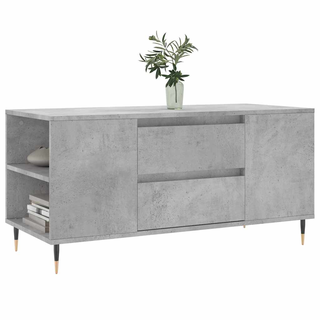Tavolino Salotto Grigio Cemento 102x44,5x50cm Legno Multistrato | homemem39