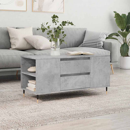 Tavolino Salotto Grigio Cemento 102x44,5x50cm Legno Multistrato | homemem39