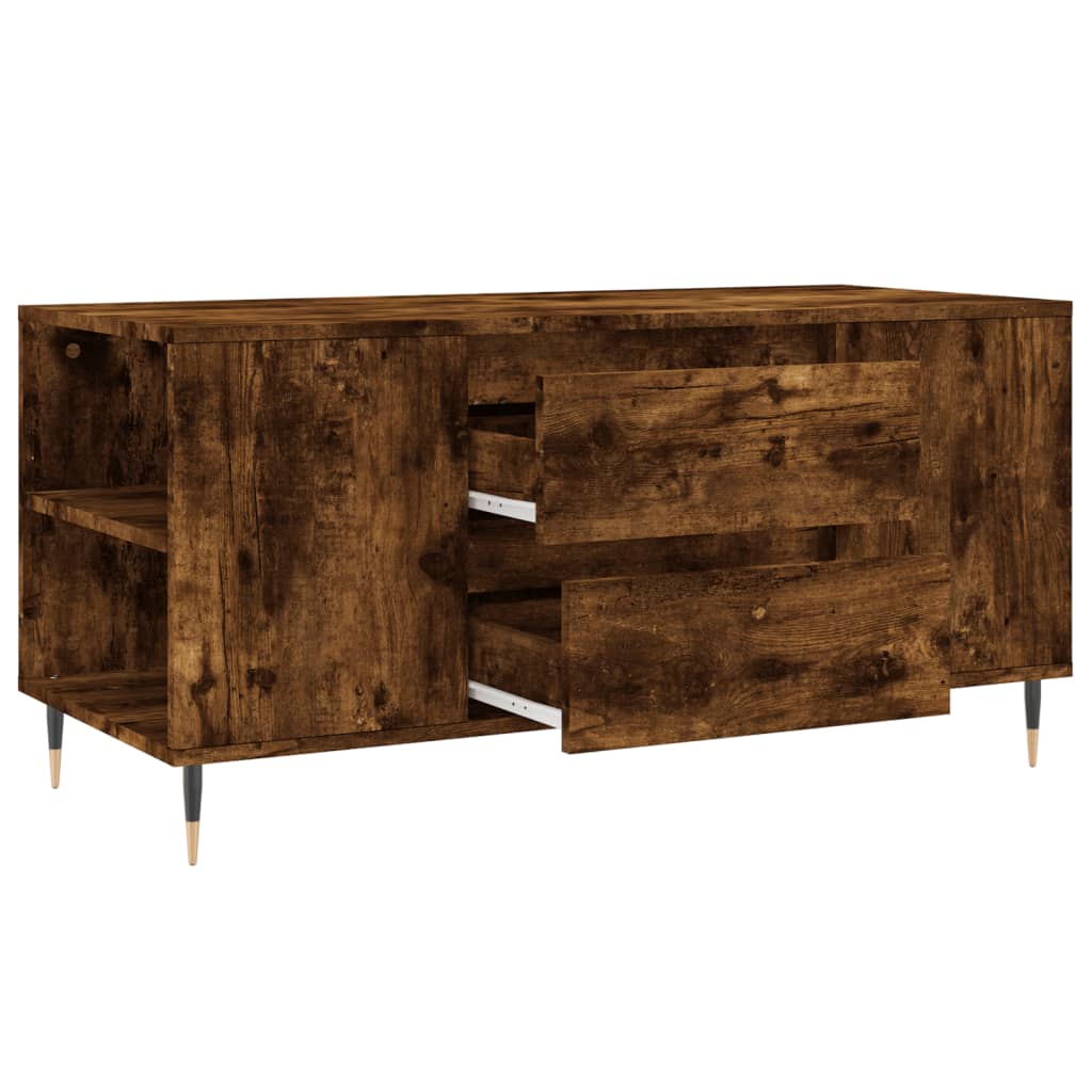 Tavolino da Salotto Rovere Fumo 102x44,5x50cm Legno Multistrato | homemem39