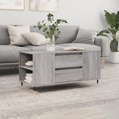 Tavolino Salotto Grigio Sonoma 102x44,5x50 cm Legno Multistrato | homemem39