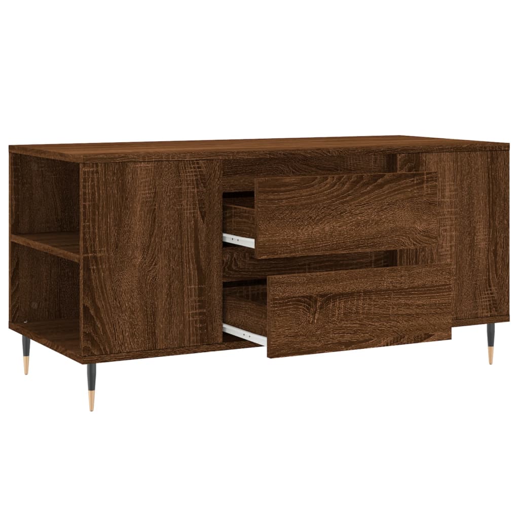Tavolino Salotto Rovere Marrone 102x44,5x50cm Legno Multistrato | homemem39