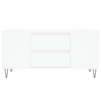 Tavolino da Salotto Bianco 102x44,5x50 cm in Legno Multistrato
