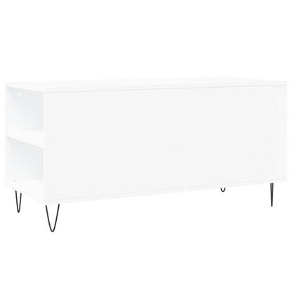 Tavolino da Salotto Bianco 102x44,5x50 cm in Legno Multistrato