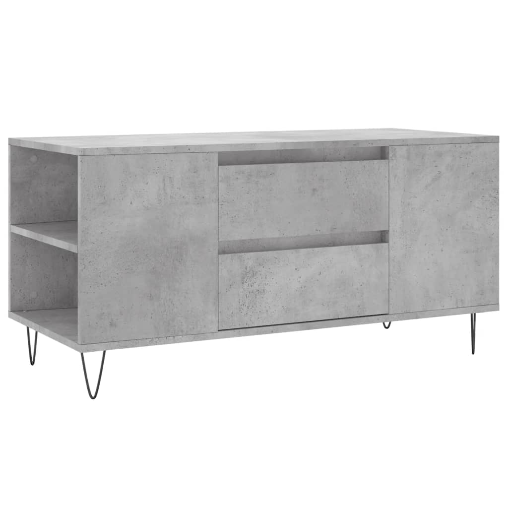 Tavolino Salotto Grigio Cemento 102x44,5x50cm Legno Multistrato | homemem39