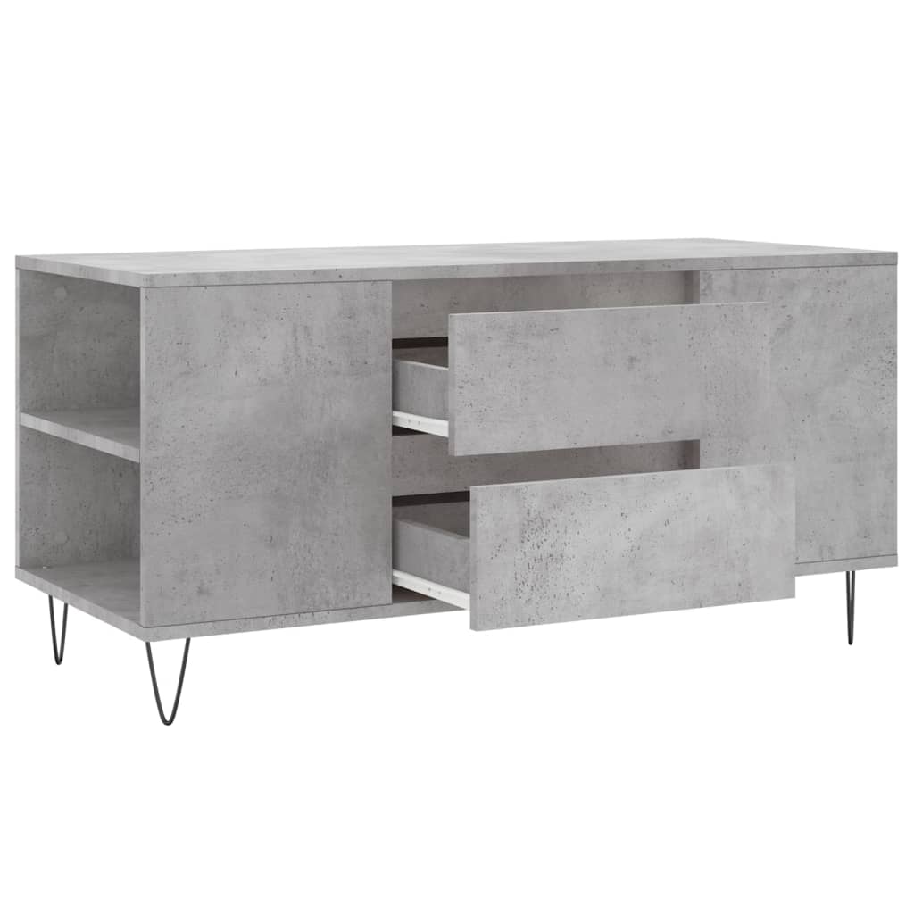 Tavolino Salotto Grigio Cemento 102x44,5x50cm Legno Multistrato | homemem39
